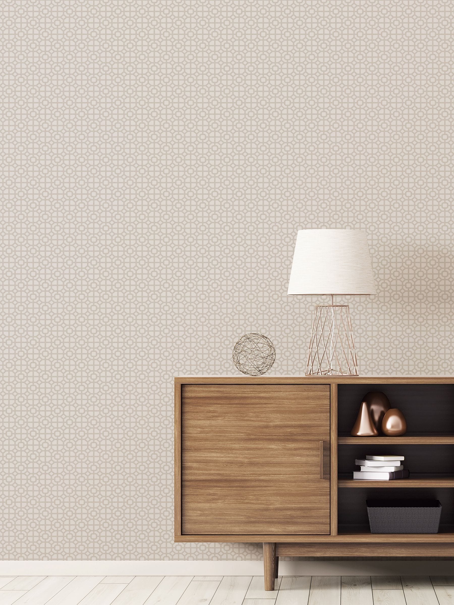 Galerie Bronze Brown Spring Blossom Lattice A4 Wallpaper Sample