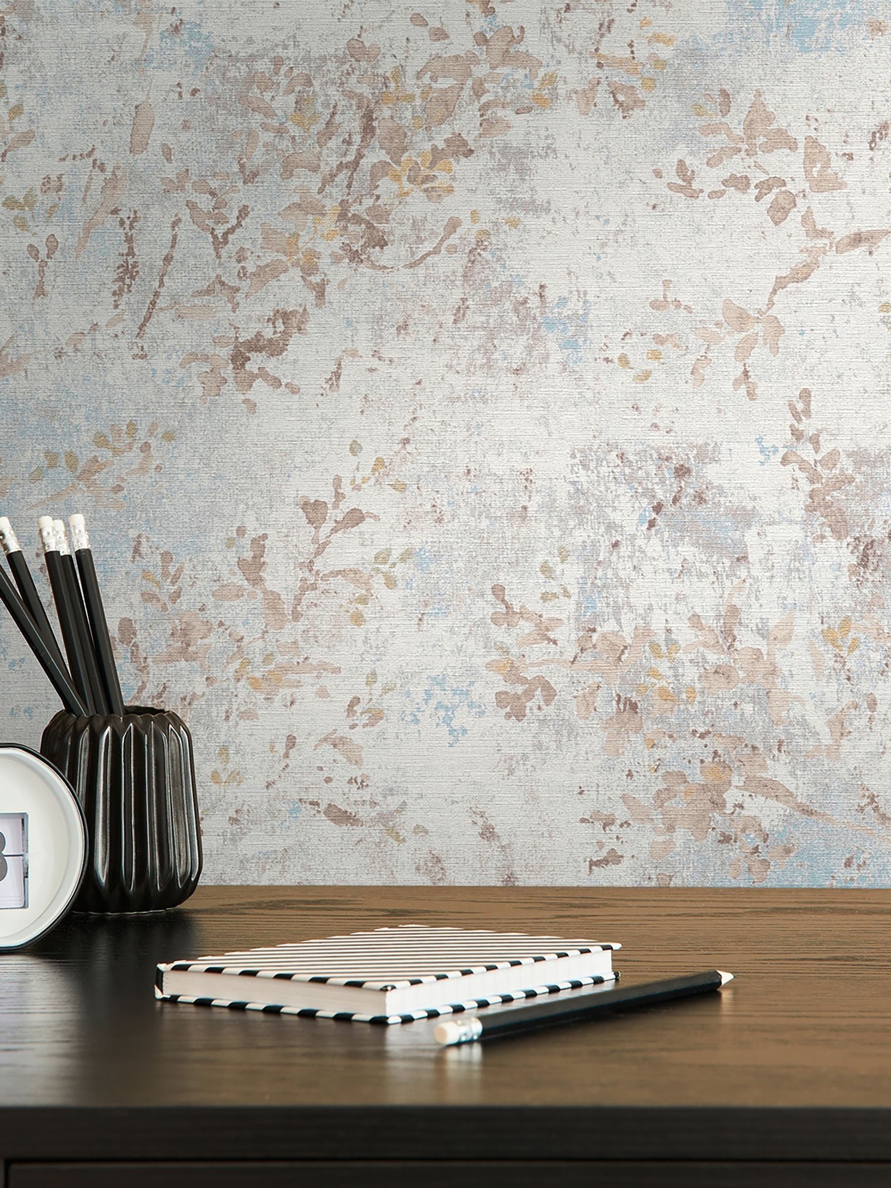 Galerie beige Welcome Home Tree Leaf wallpaper sample A4, UK version