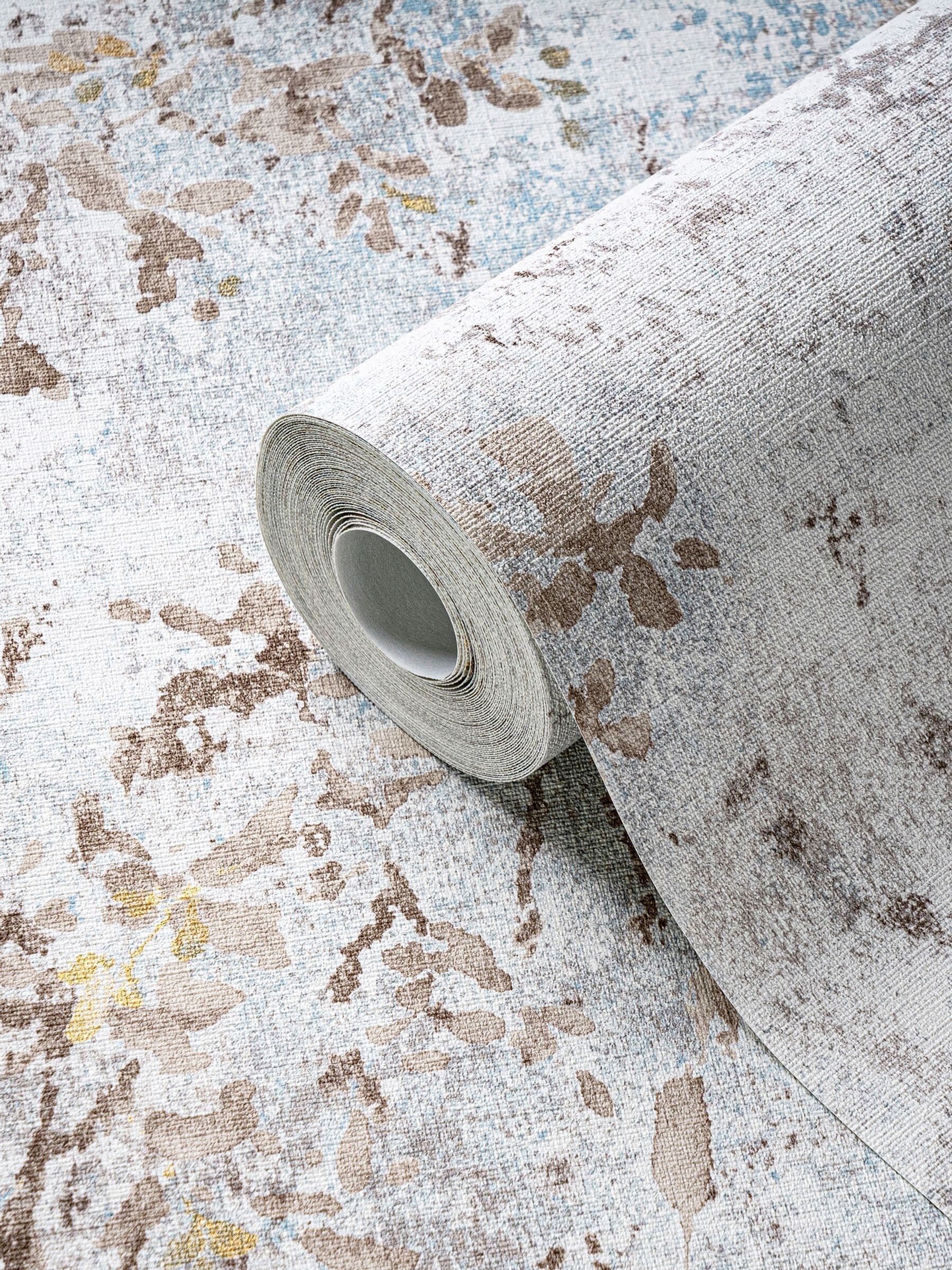 Galerie beige Welcome Home Tree Leaf wallpaper sample A4, UK version