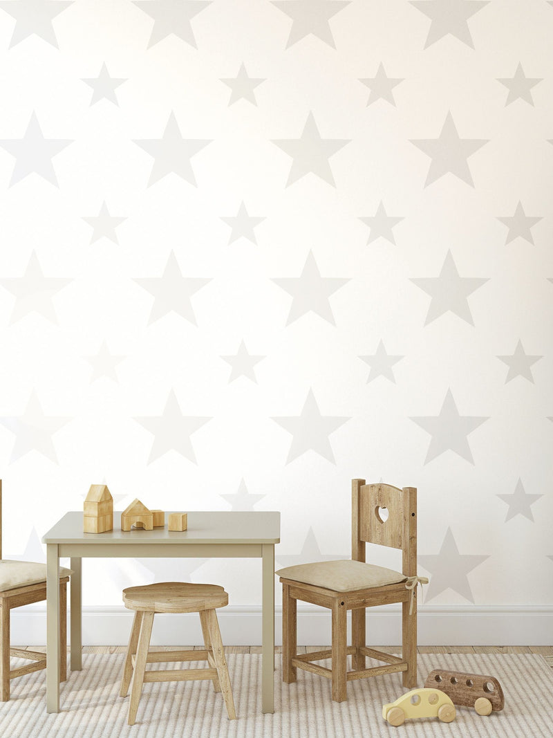 Style Sisters White Double Star A4 Wallpaper Sample