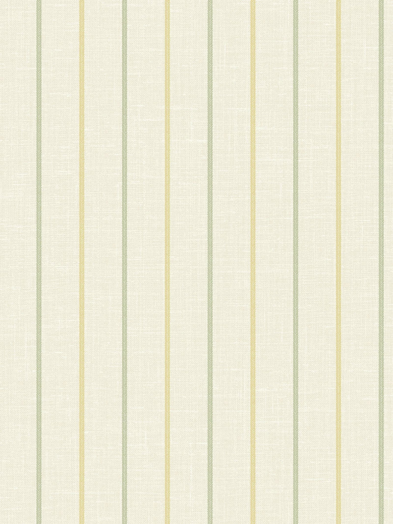 Galerie Green French Country Stripe A4 Wallpaper Sample