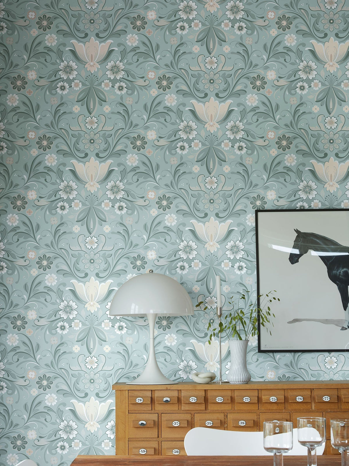 Galerie Pink Sommarang floral wallpaper sample A4 - British product