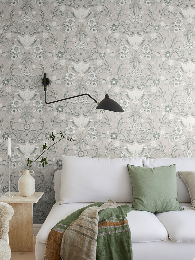 Galerie Pink Sommarang 2 Floral Print Wallpaper Sample A4
