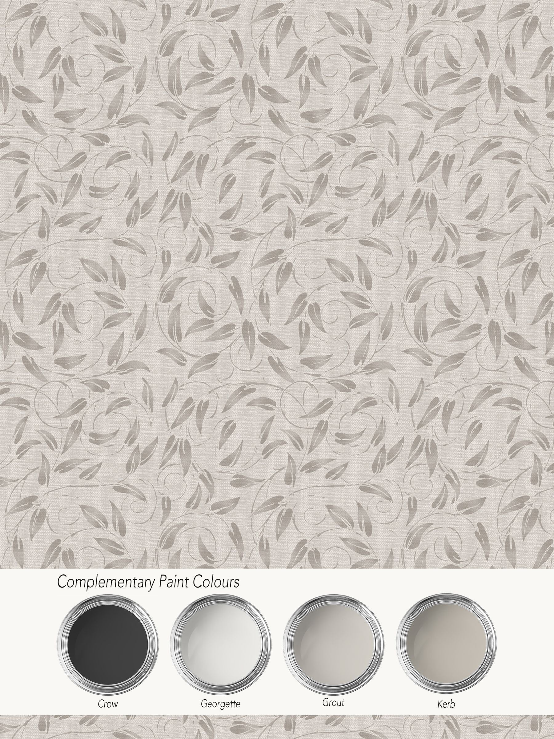 Laurence Llewelyn-Bowen wallpaper sample Beige Tit Willow Tree Leaf A4, imported from the UK
