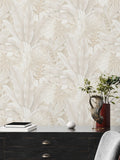 Galerie beige tree leaf A4 wallpaper sample, UK version
