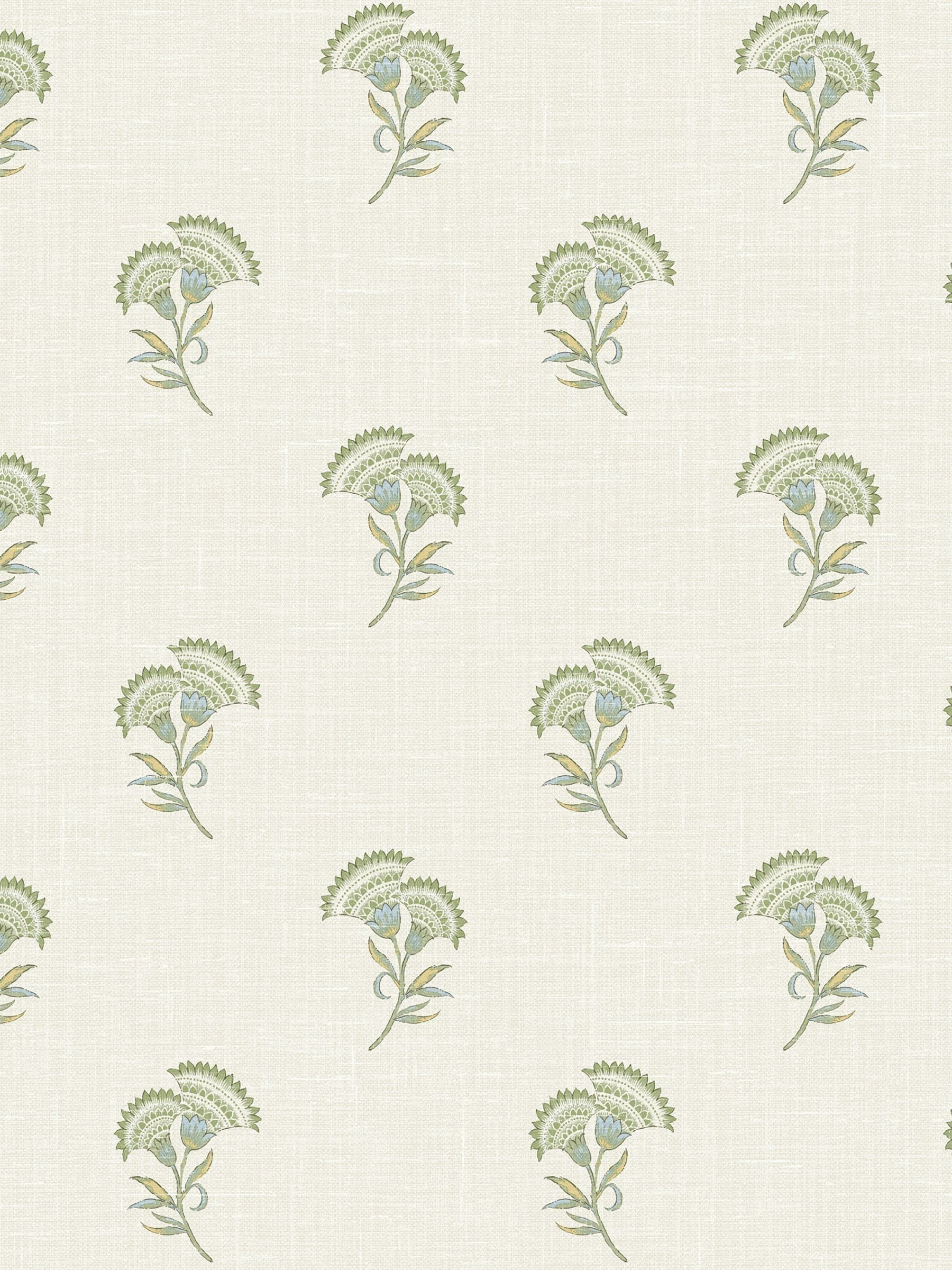 Galerie green French country floral wallpaper sample A4, UK version