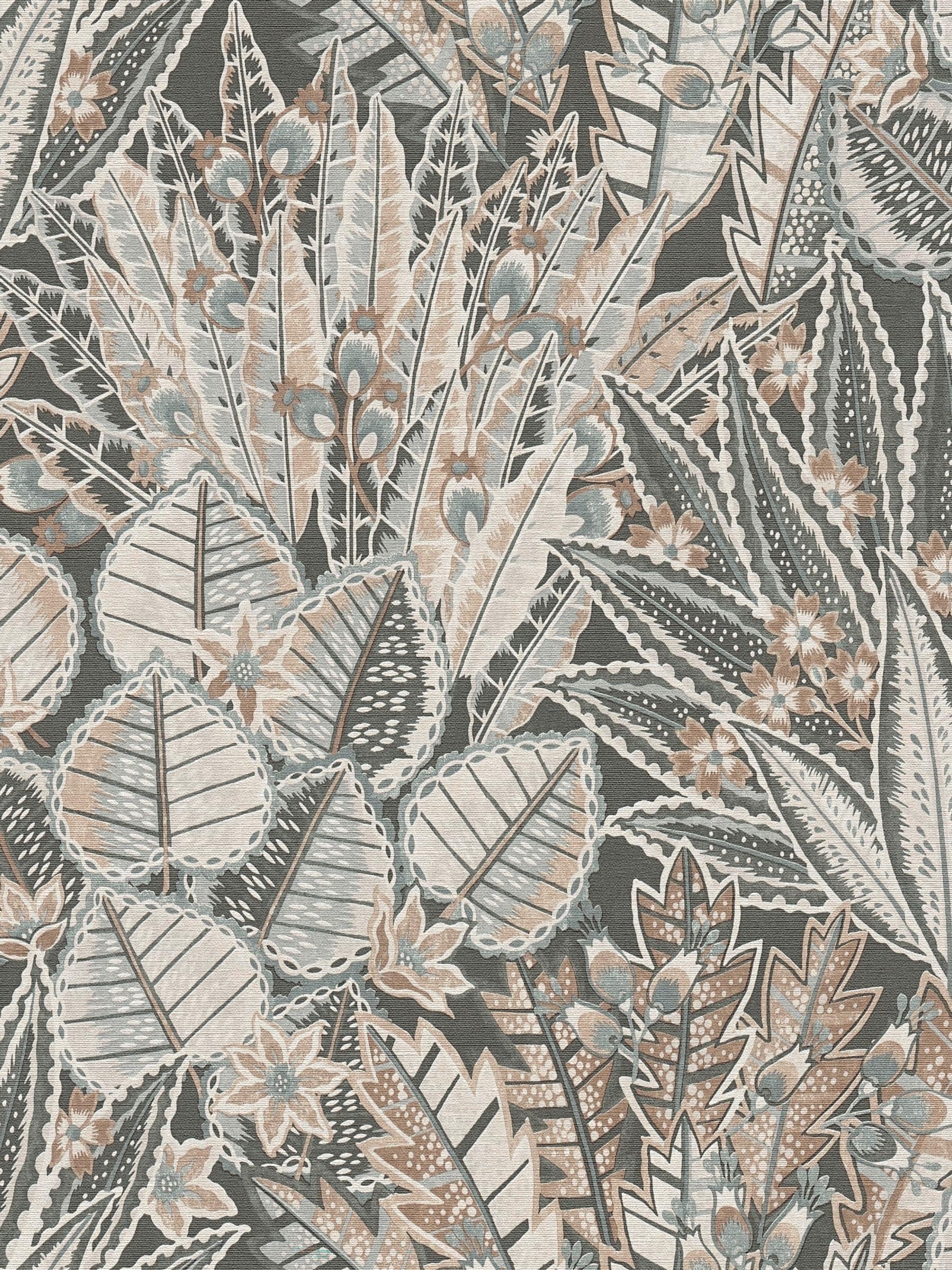 Galerie Bronze Brown floral A4 wallpaper sample, imported from the UK