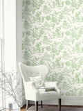 Galerie Green French Country Toile A4 Wallpaper Sample