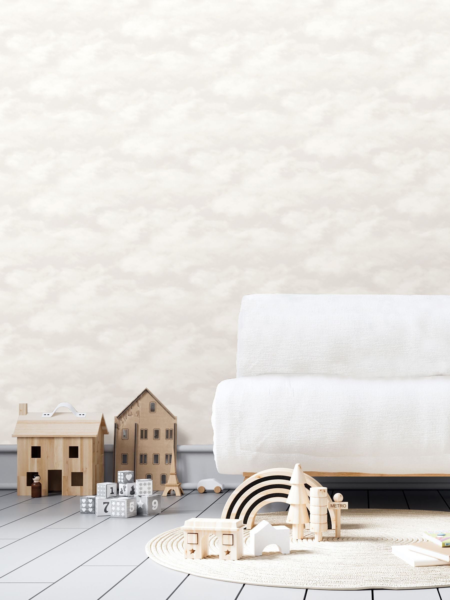 Style Sisters beige cloud wallpaper sample A4 - British product