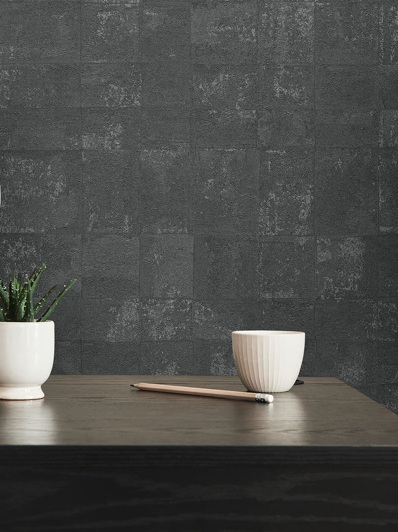 Galerie Black Welcome Home Tile A4 Wallpaper Sample