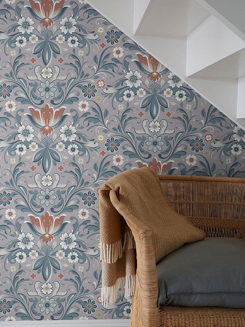 Galerie Pink Sommarang 2 Floral Print Wallpaper Sample A4