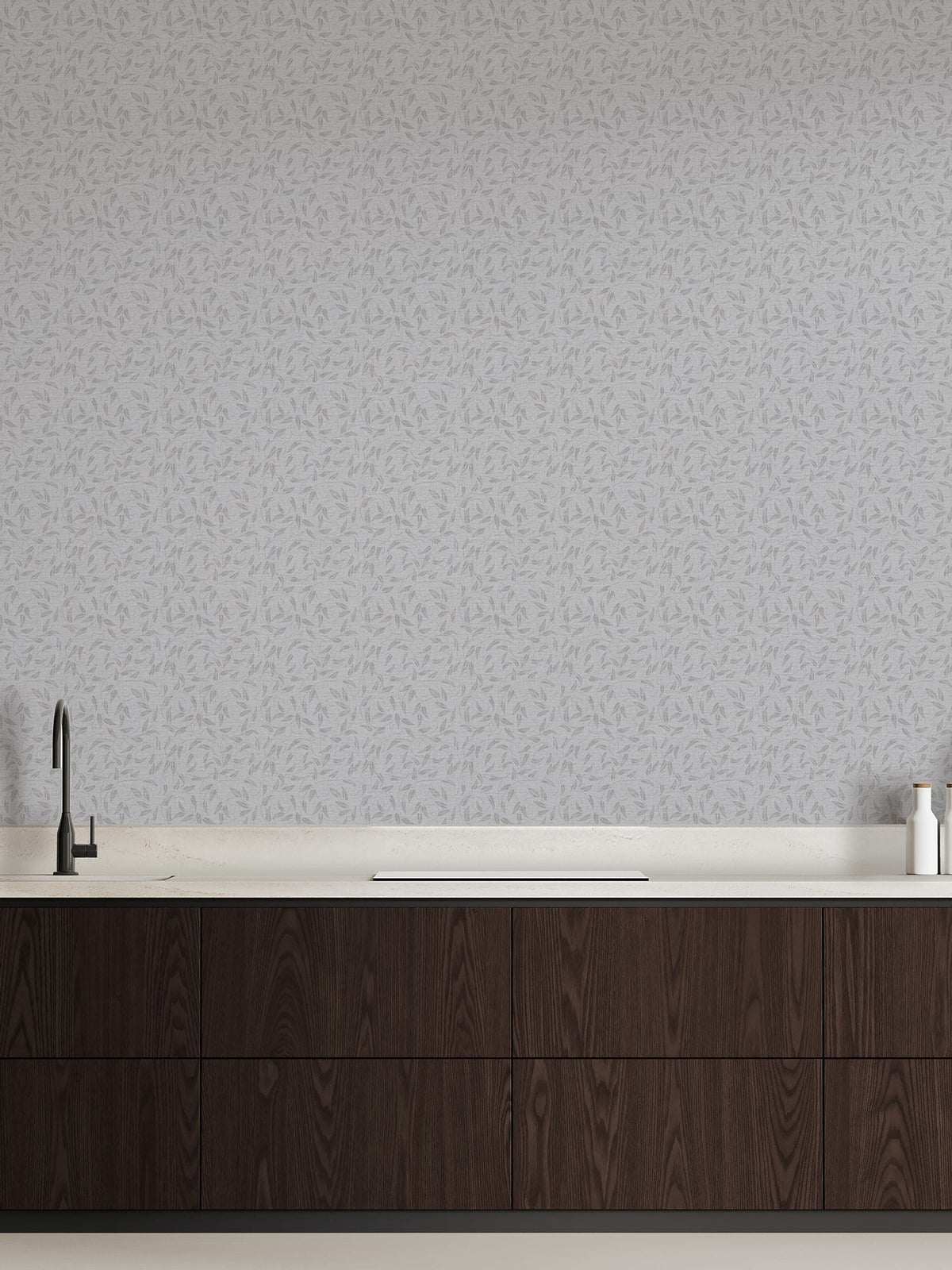 Laurence Llewelyn-Bowen Silver Grey Tit Willow wallpaper sample A4 (British brand)