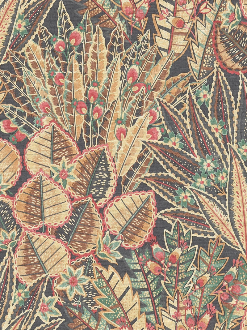 Galerie Bronze Brown Welcome Home Floral Print A4 Wallpaper Sample
