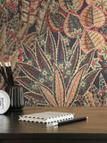Galerie Bronze Brown Welcome Home Floral Print A4 Wallpaper Sample