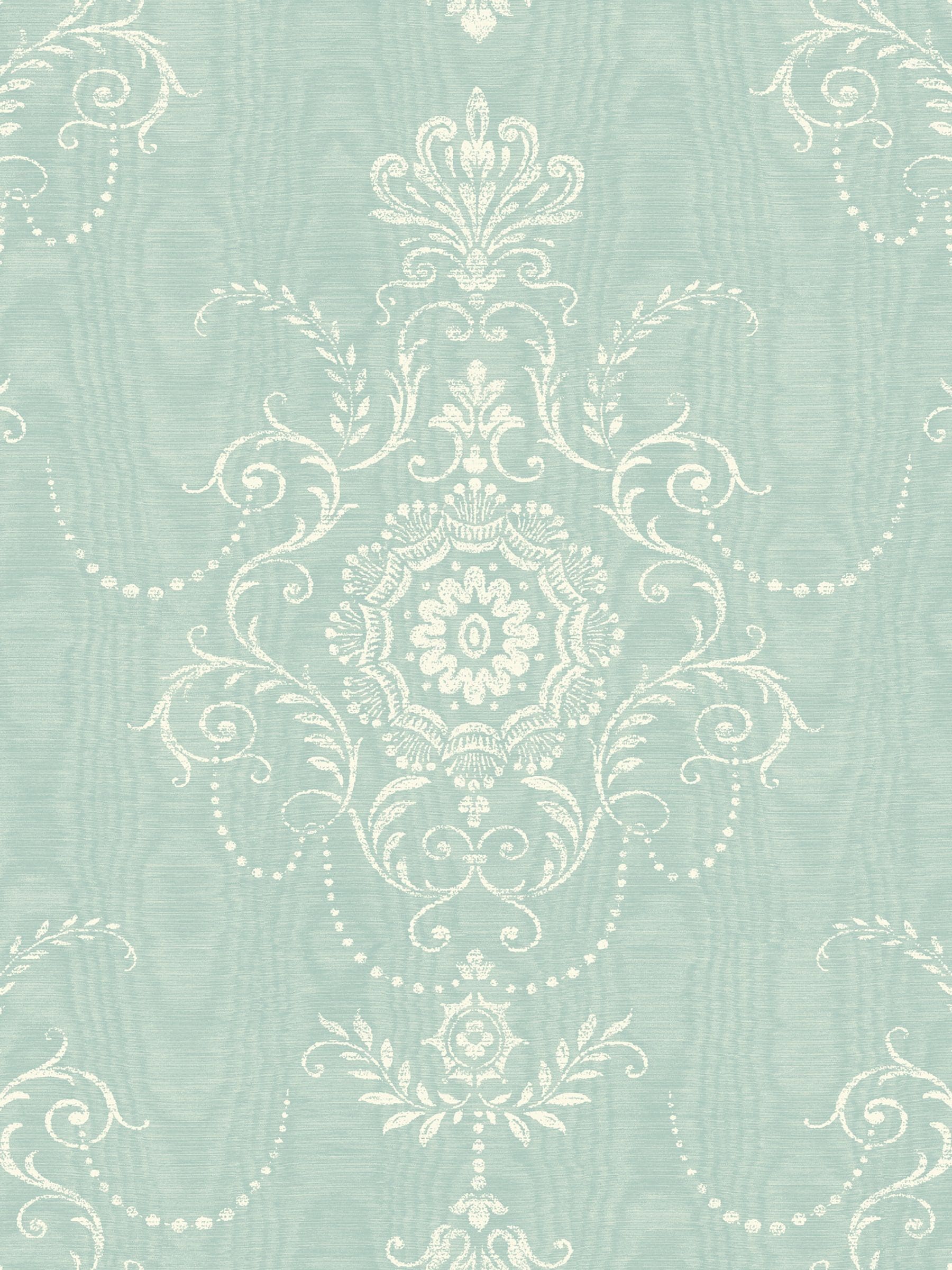 Galerie wallpaper sample Green French Country Damask A4, imported from the UK