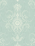 Galerie wallpaper sample Green French Country Damask A4, imported from the UK