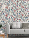 Galerie Red French Country Floral Print A4 Wallpaper Sample