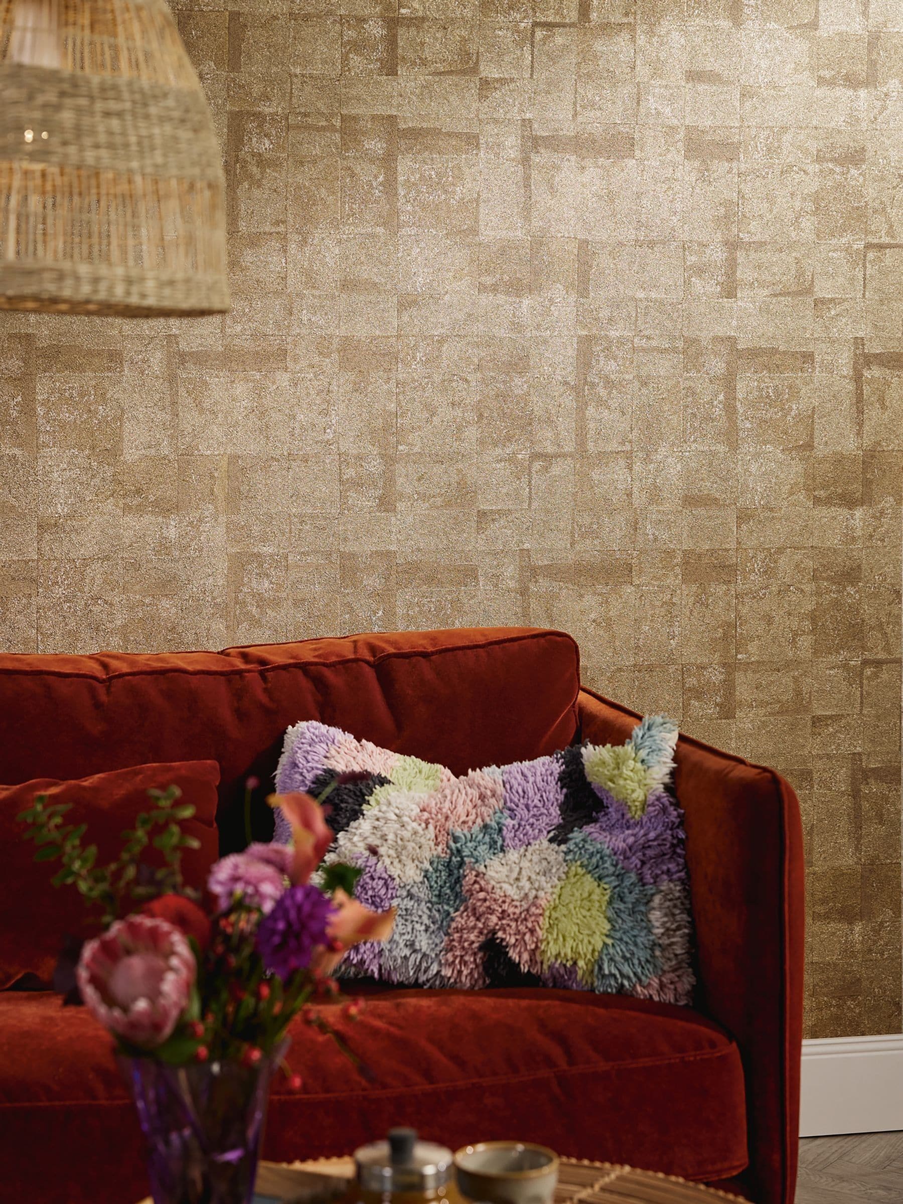 Galerie Gold Welcome Home Tile A4 Wallpaper Sample