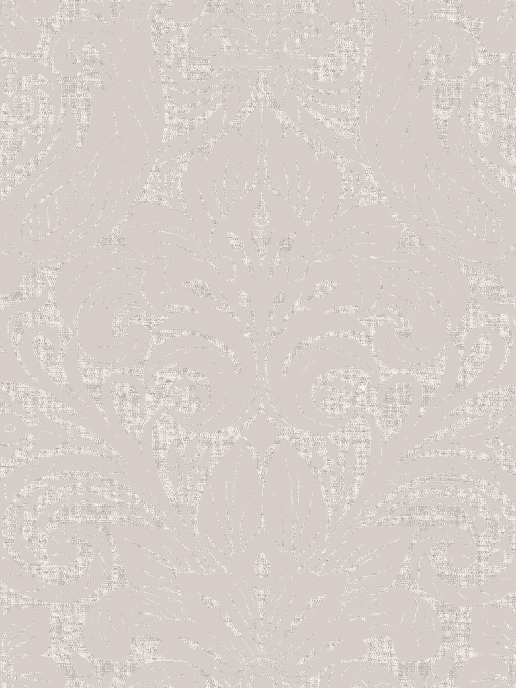 Laurence Llewelyn-Bowen Beige Damask Sauvage Flock wallpaper sample A4, imported from the UK