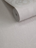 Laurence Llewelyn-Bowen Beige Damask Sauvage Flock wallpaper sample A4, imported from the UK