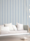 Galerie Blue French Country Stripe A4 Wallpaper Sample