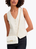 Carvela cream daisy clutch bag, imported from the UK