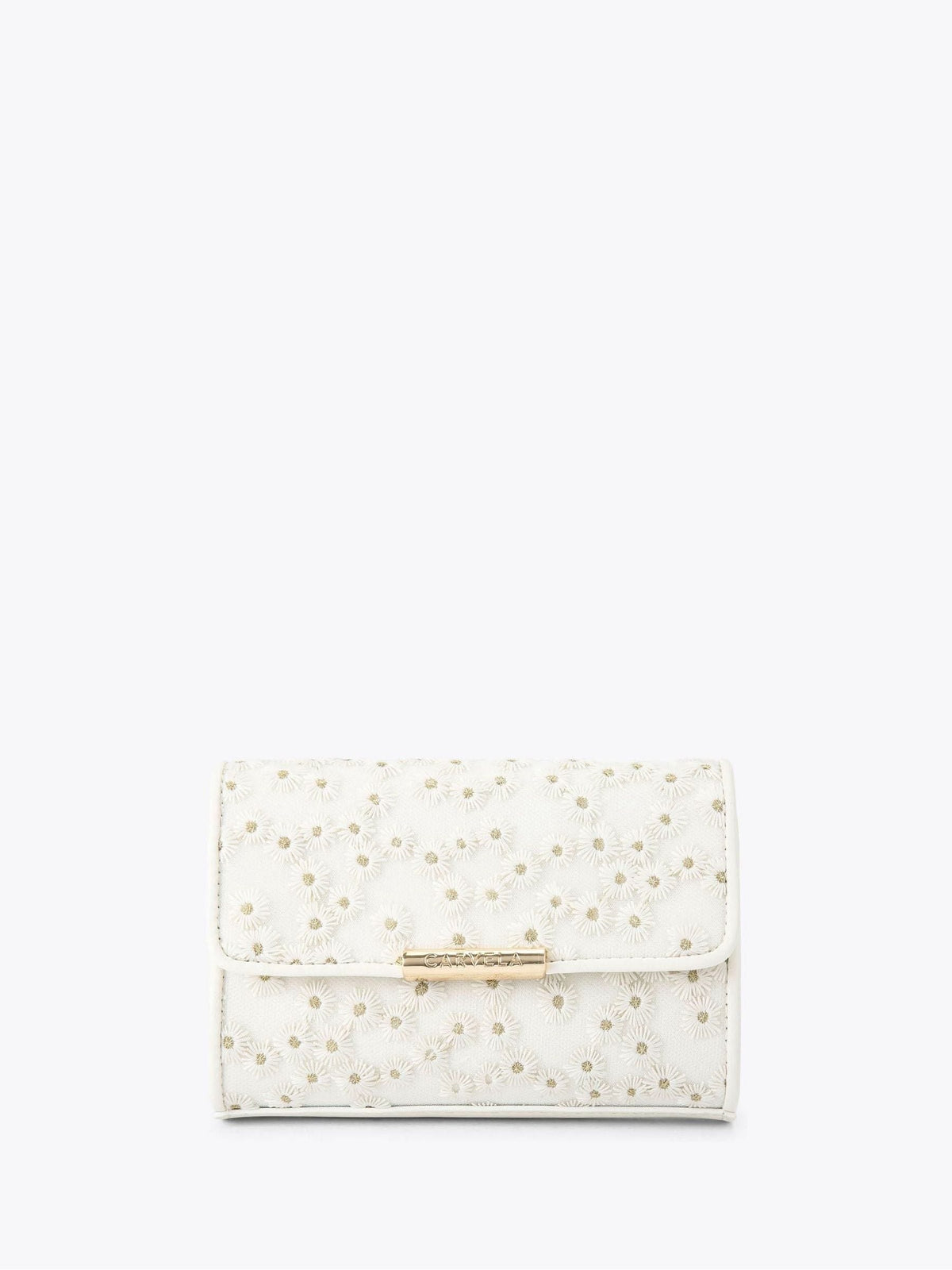 Carvela cream daisy clutch bag, imported from the UK