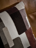 Cut velvet cushion Orson black/white geometric 43x43cm - British product