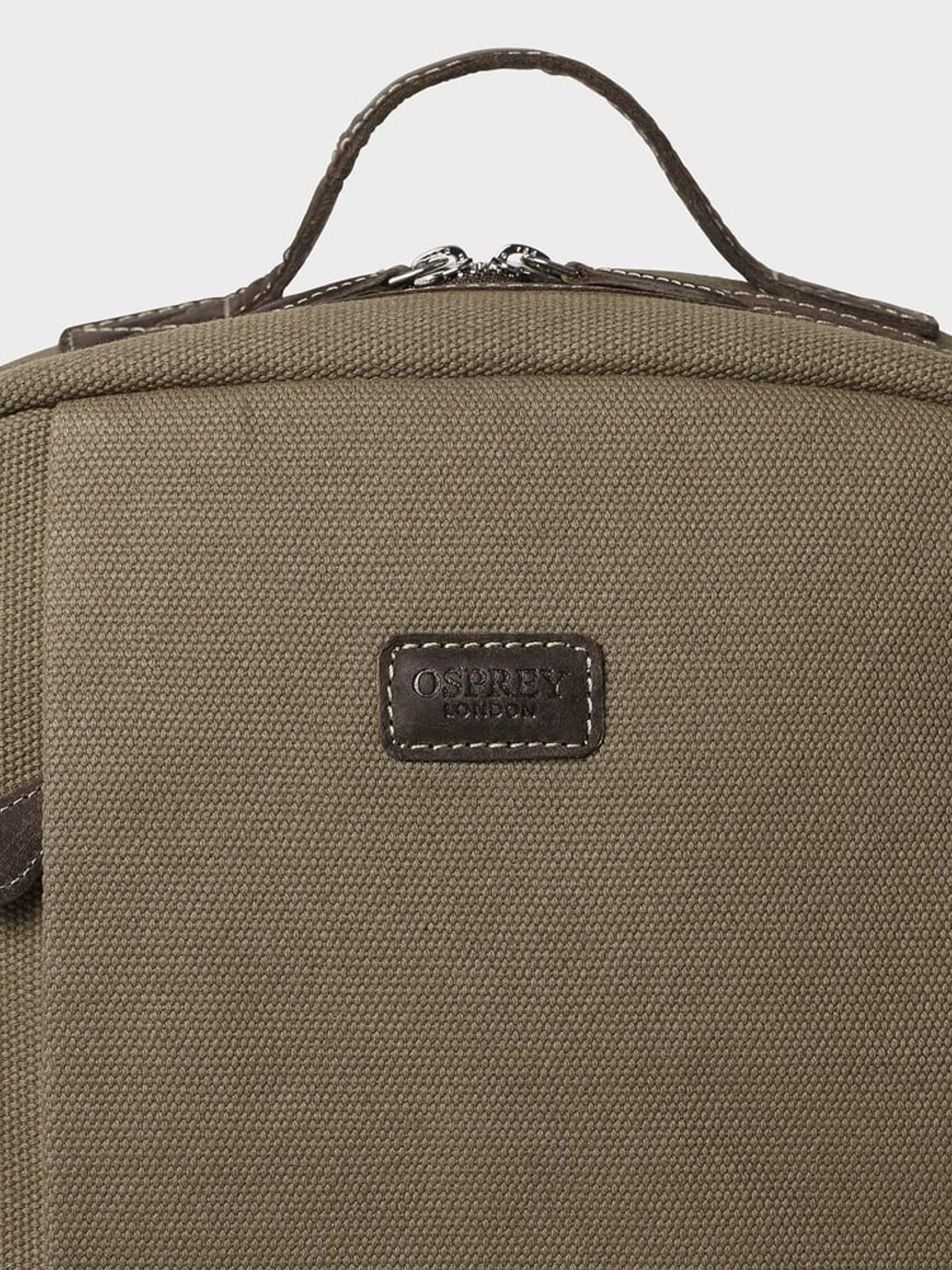 Osprey London Hunter backpack green canvas and leather (British brand)