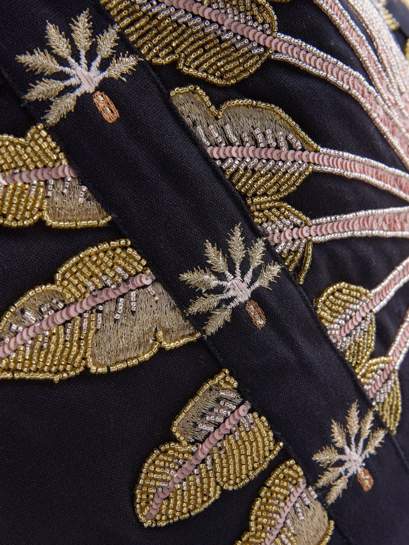 Never Fully Dressed black palm beach bag, imported from the UK