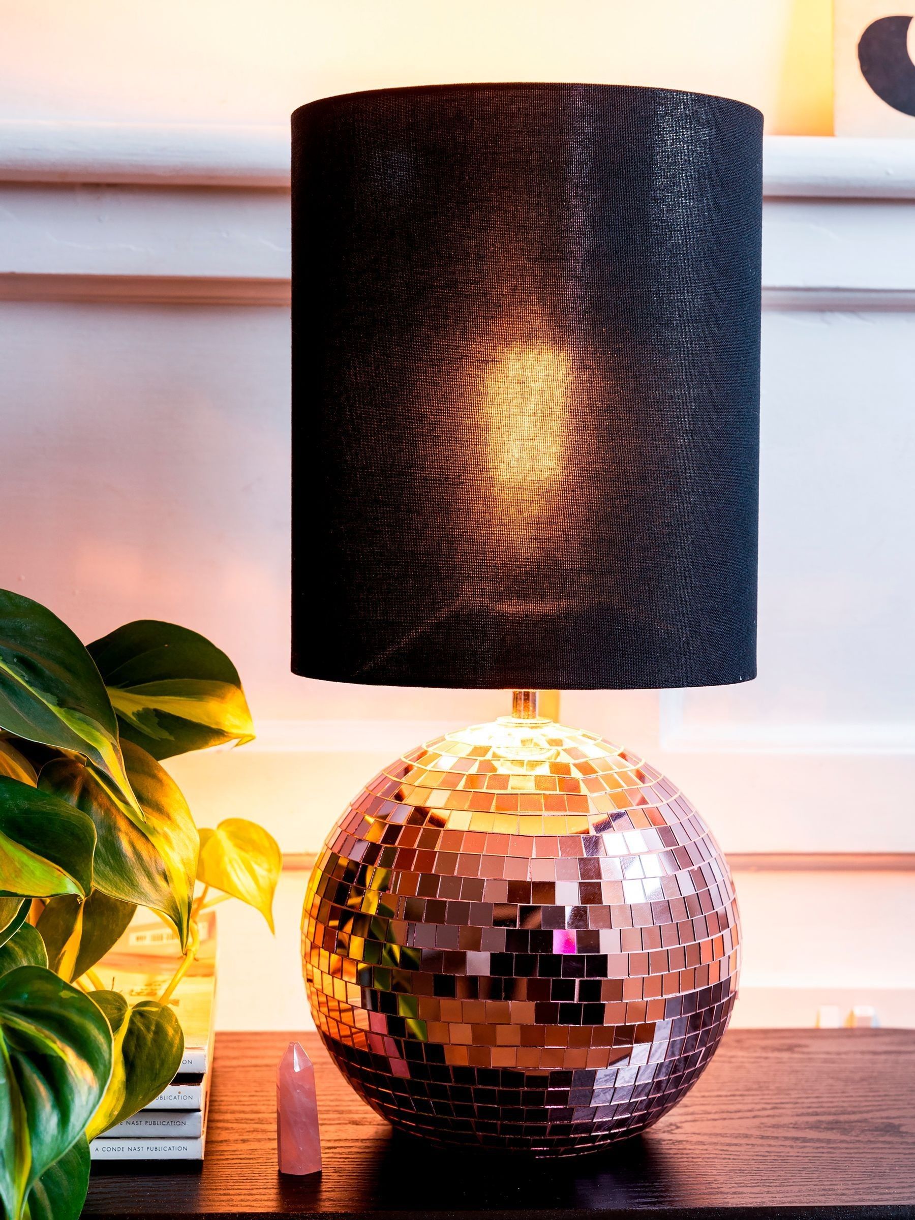 Rockett St George Pink Disco Ball Table Lamp