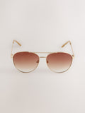 Gold metal aviator style sunglasses, imported from the UK