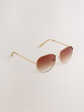 Gold metal aviator style sunglasses, imported from the UK