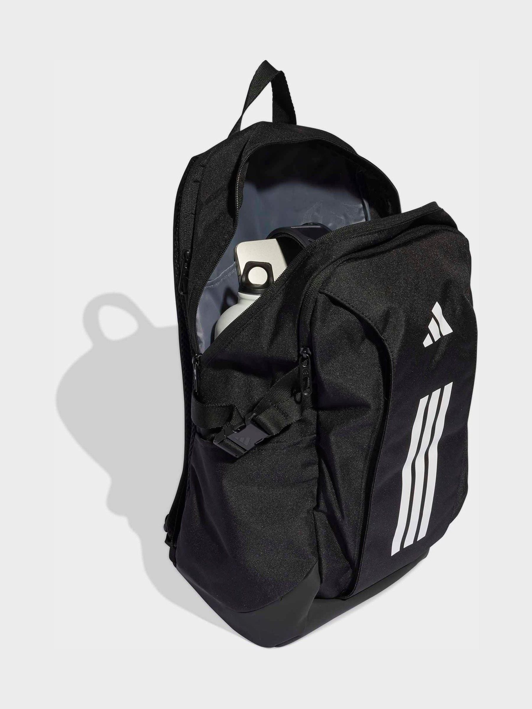 adidas black 3 stripe backpack (British brand)