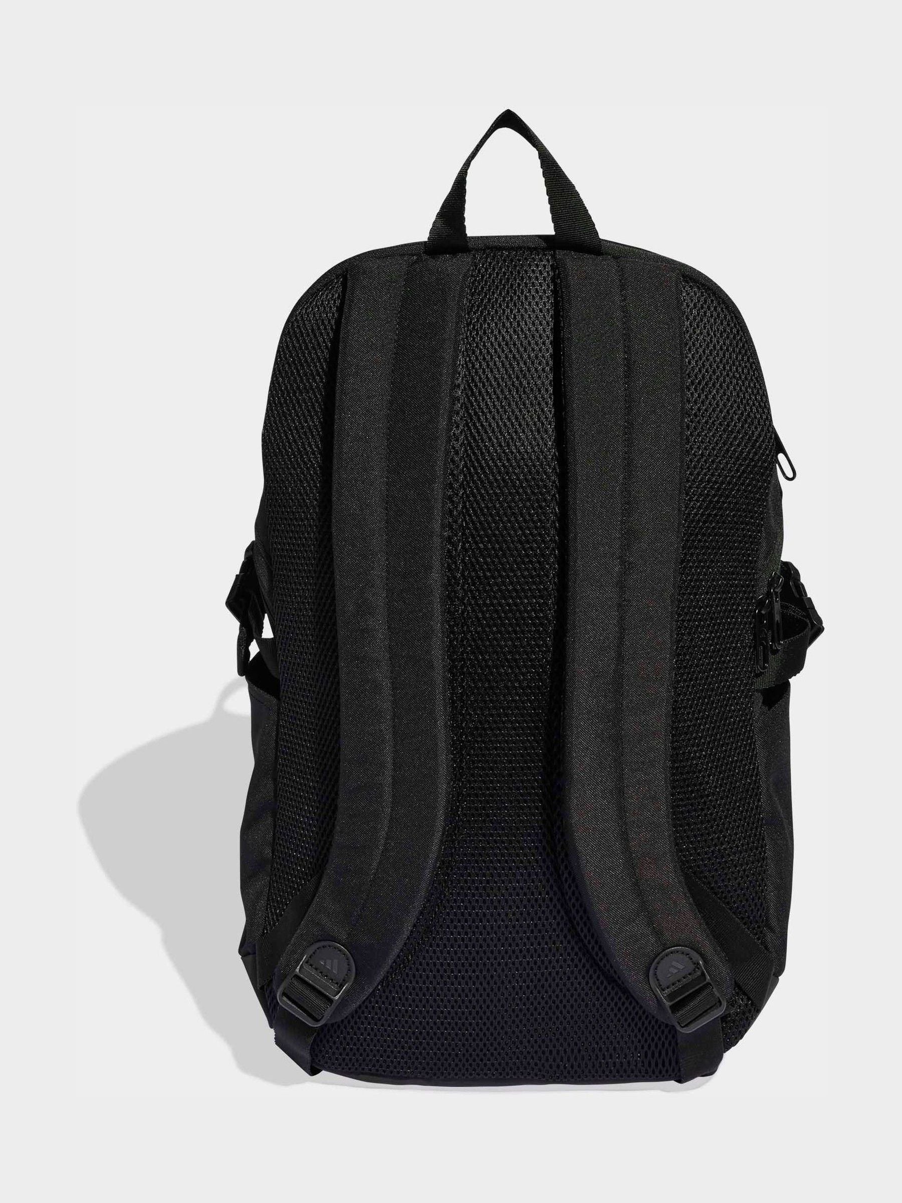 adidas black 3 stripe backpack (British brand)