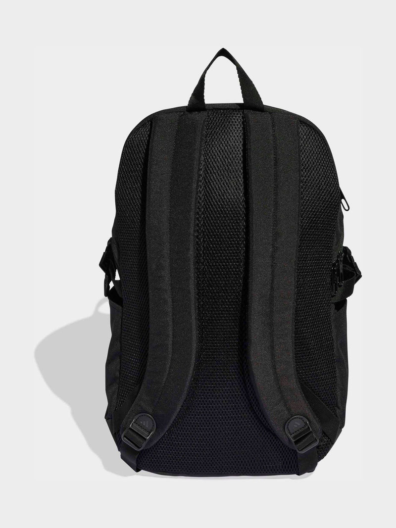 adidas black 3 stripe backpack (British brand)