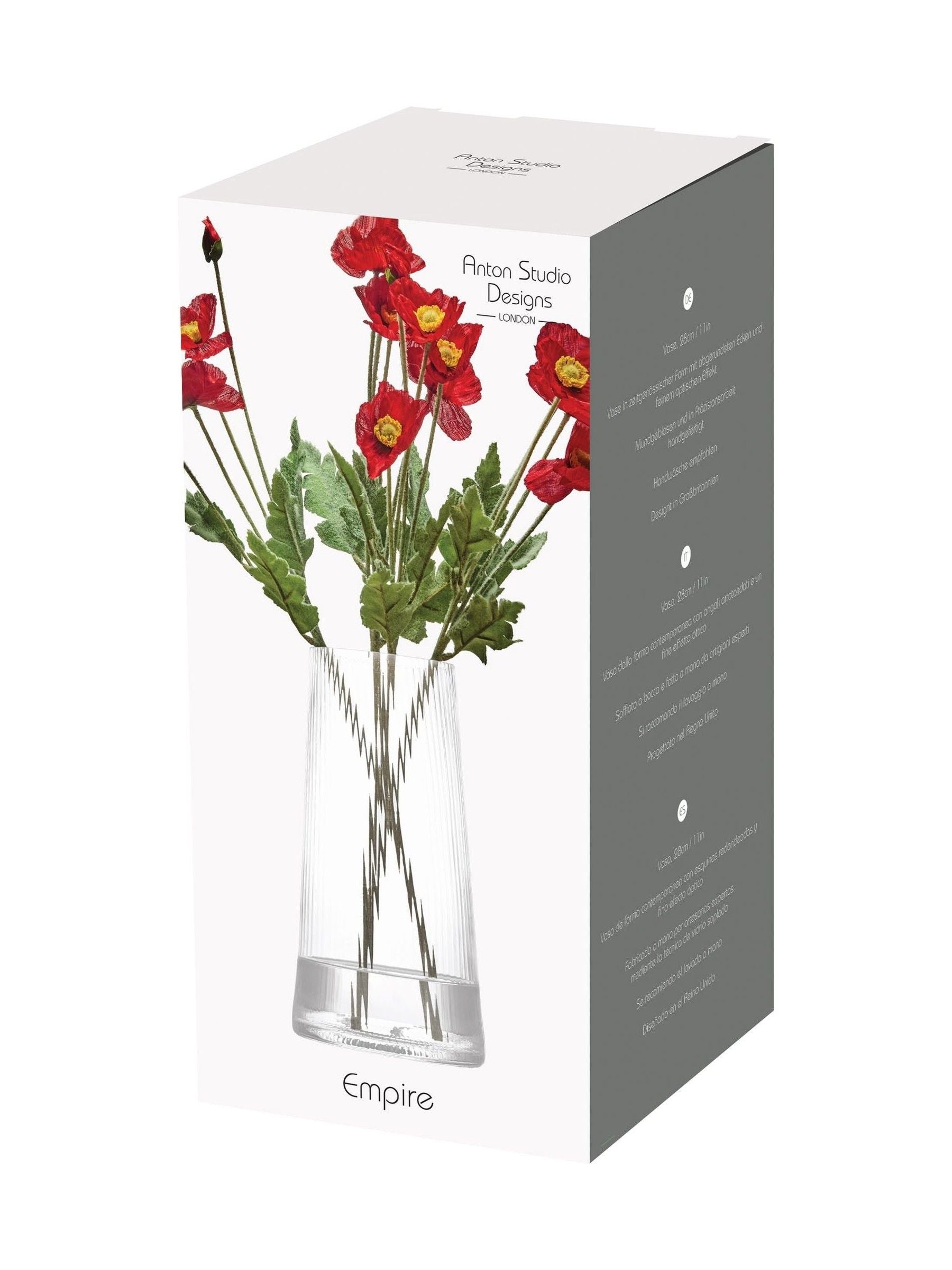 Anton Studio Designs Clear Large Empire Vase