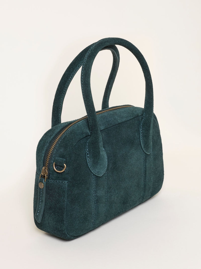 FatFace Teal Blue Suede Bowling Bag accessory, UK version