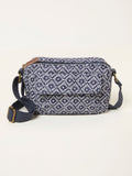 FatFace Navy Blue Geometric Canvas Camera Bag