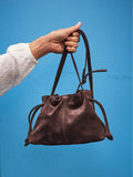 FatFace chocolate brown suede ruched crossbody bag (British brand)