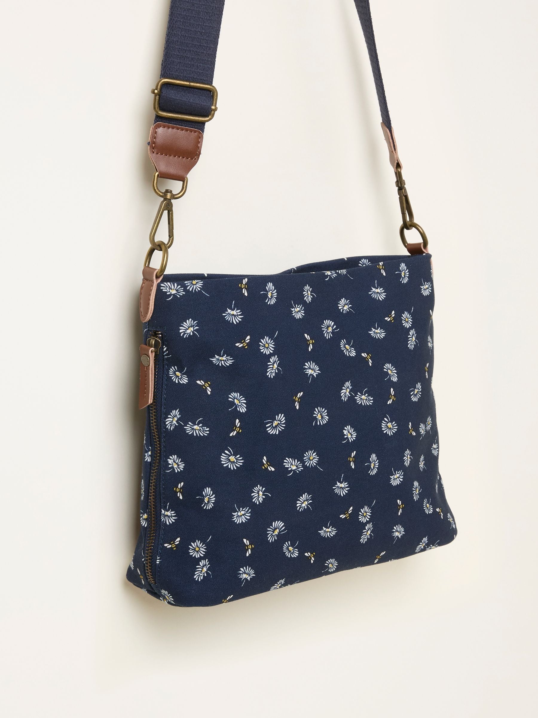 FatFace Kingston crossbody bag navy blue floral bee - British product