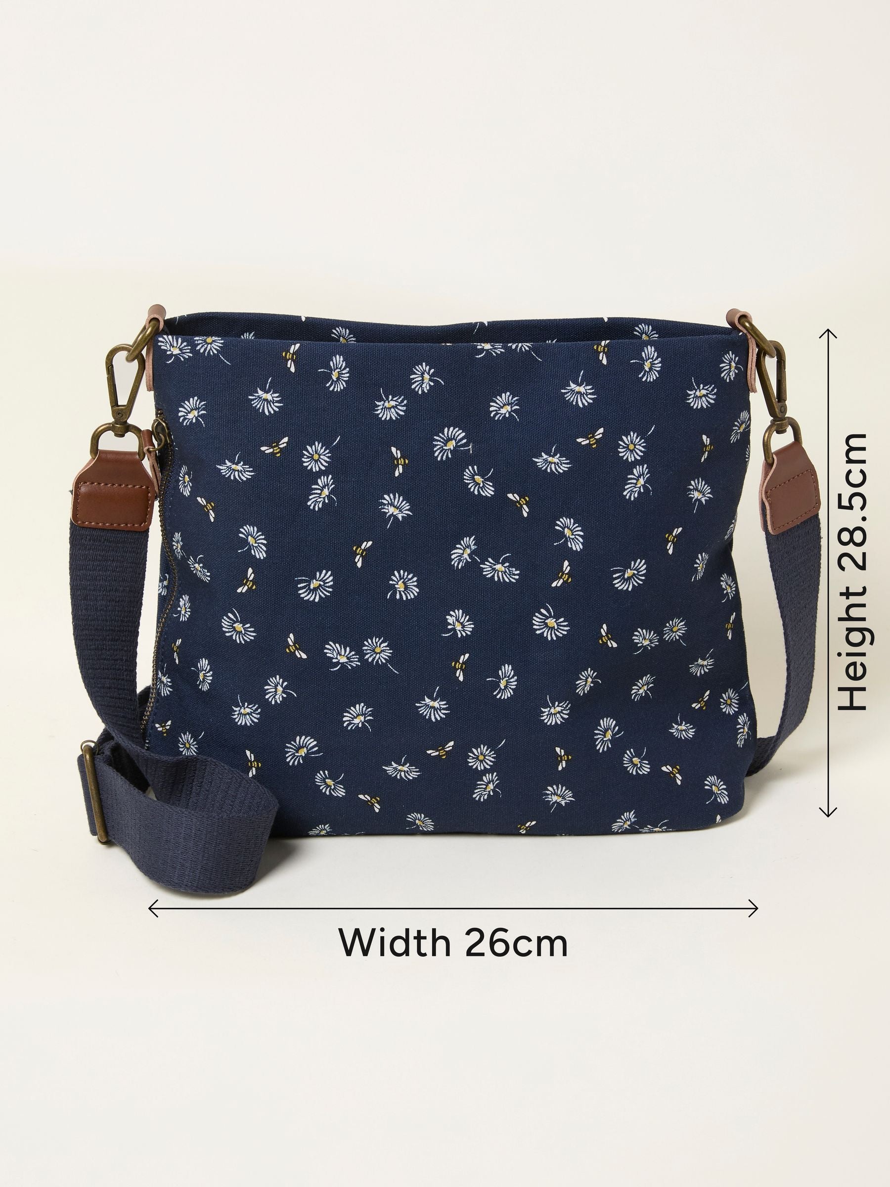 FatFace Kingston crossbody bag navy blue floral bee - British product