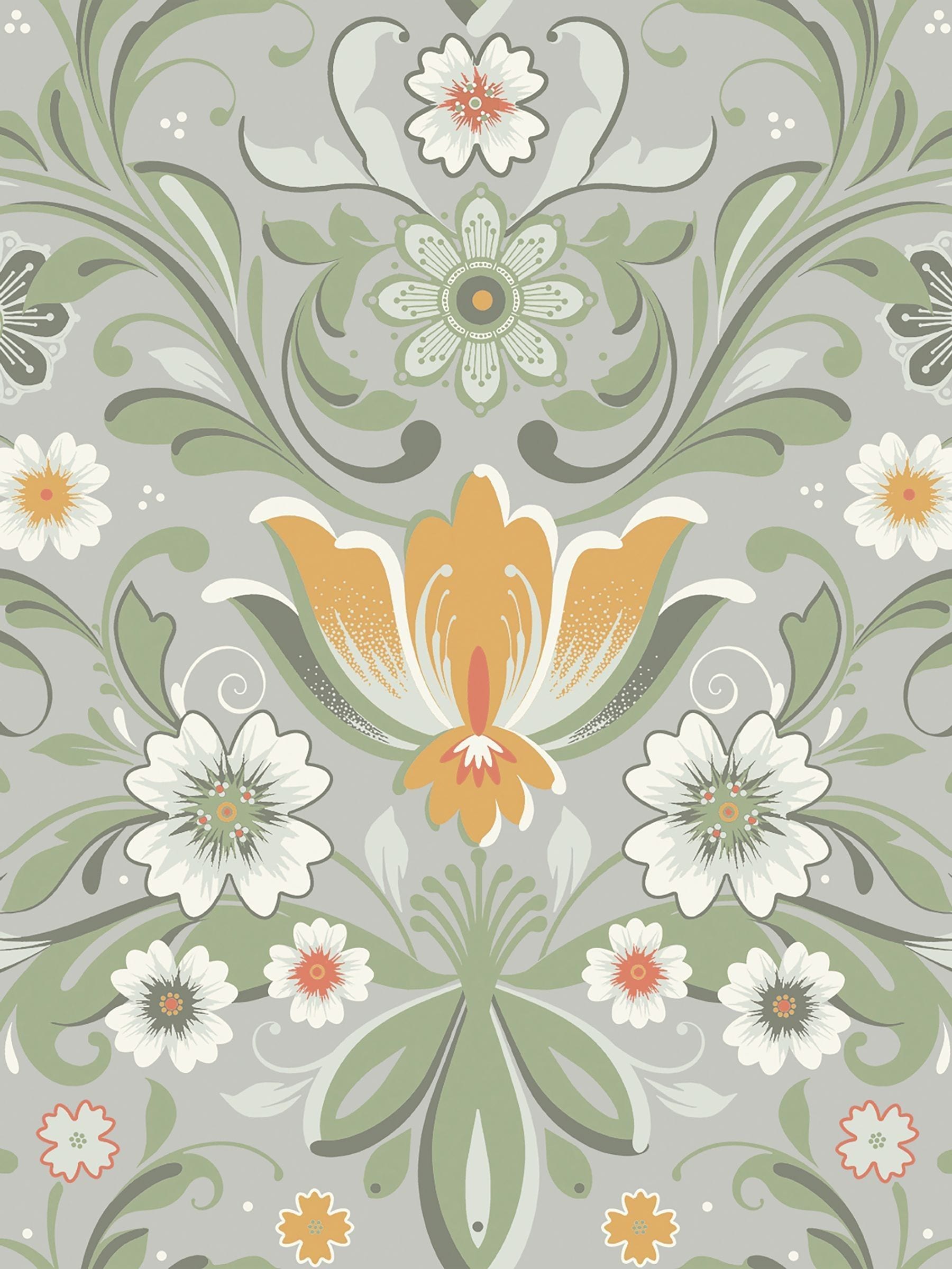 Galerie Green Sommarang 2 floral wallpaper 10m, imported from the UK