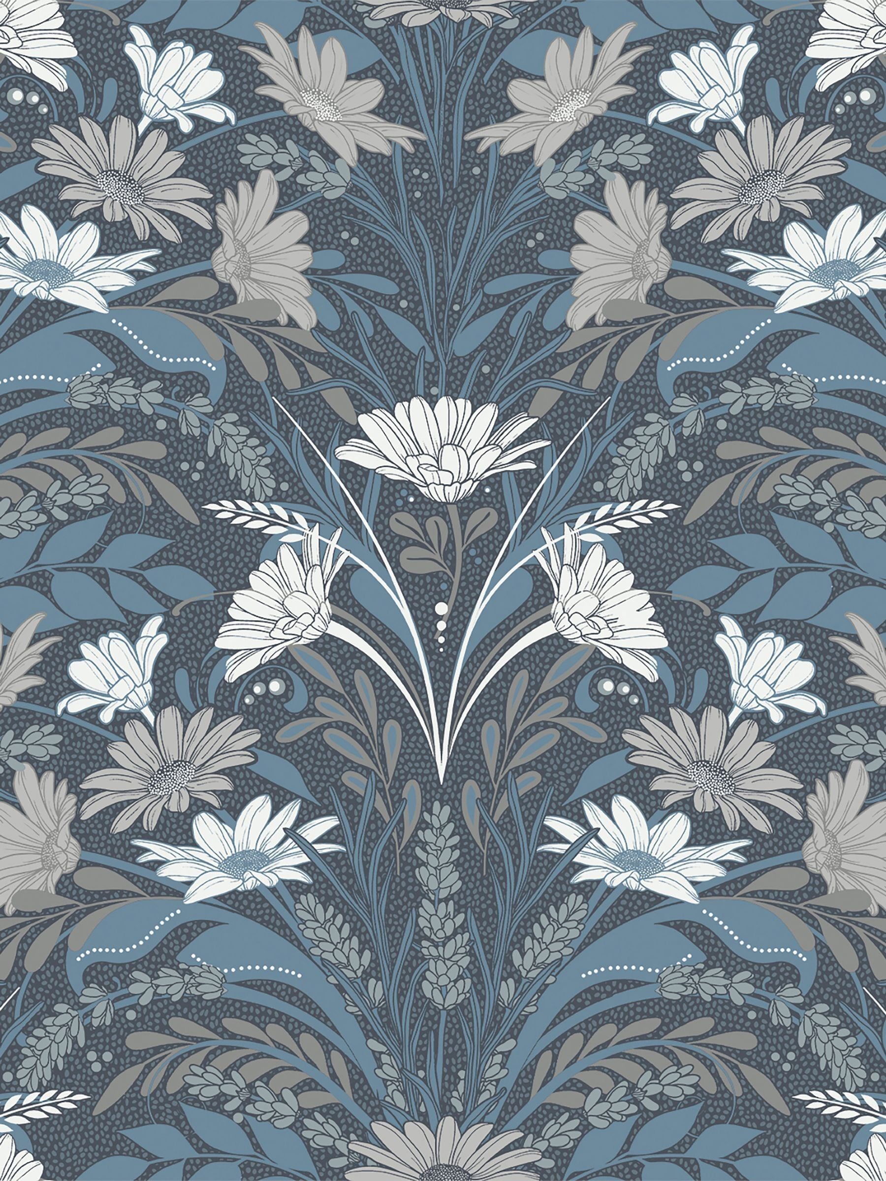 Galerie Blue Sommarang floral wallpaper 10m roll (British brand)