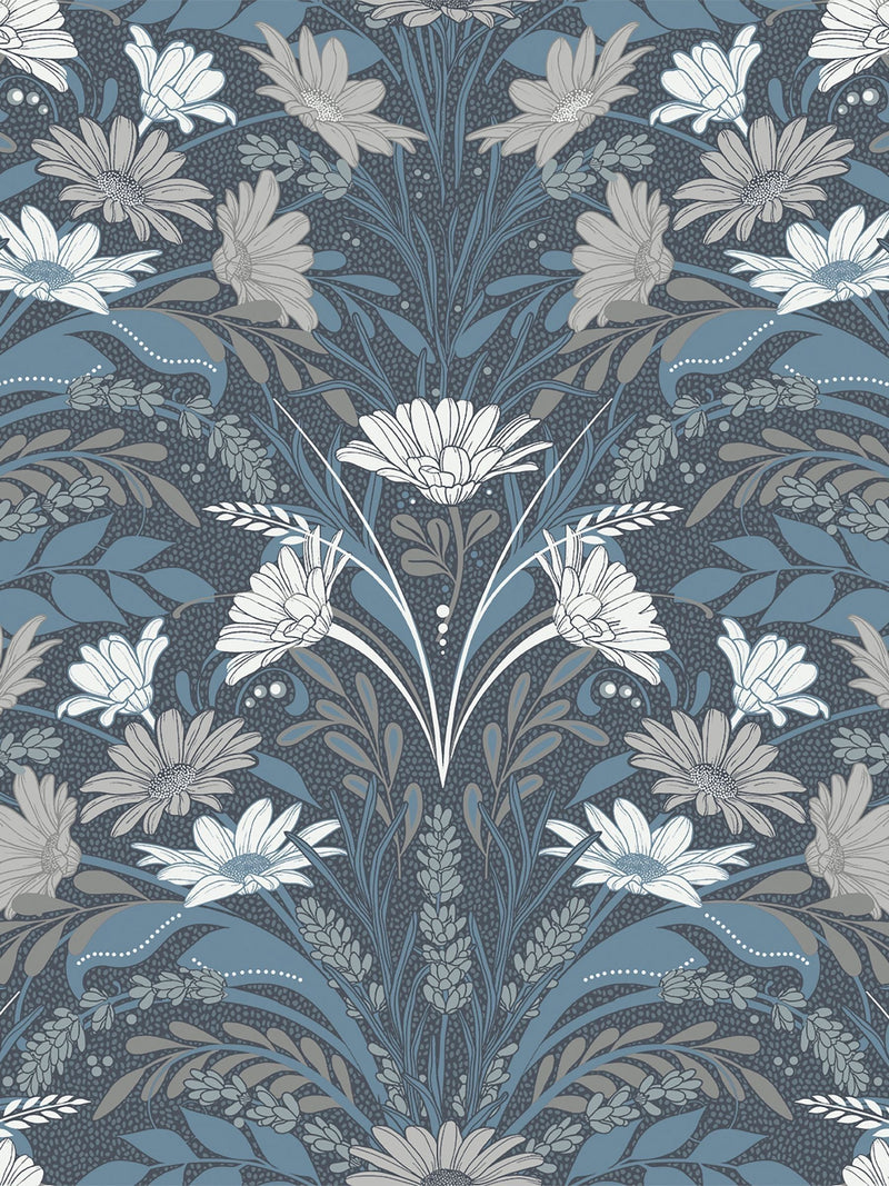 Galerie Blue Sommarang floral wallpaper 10m roll (British brand)