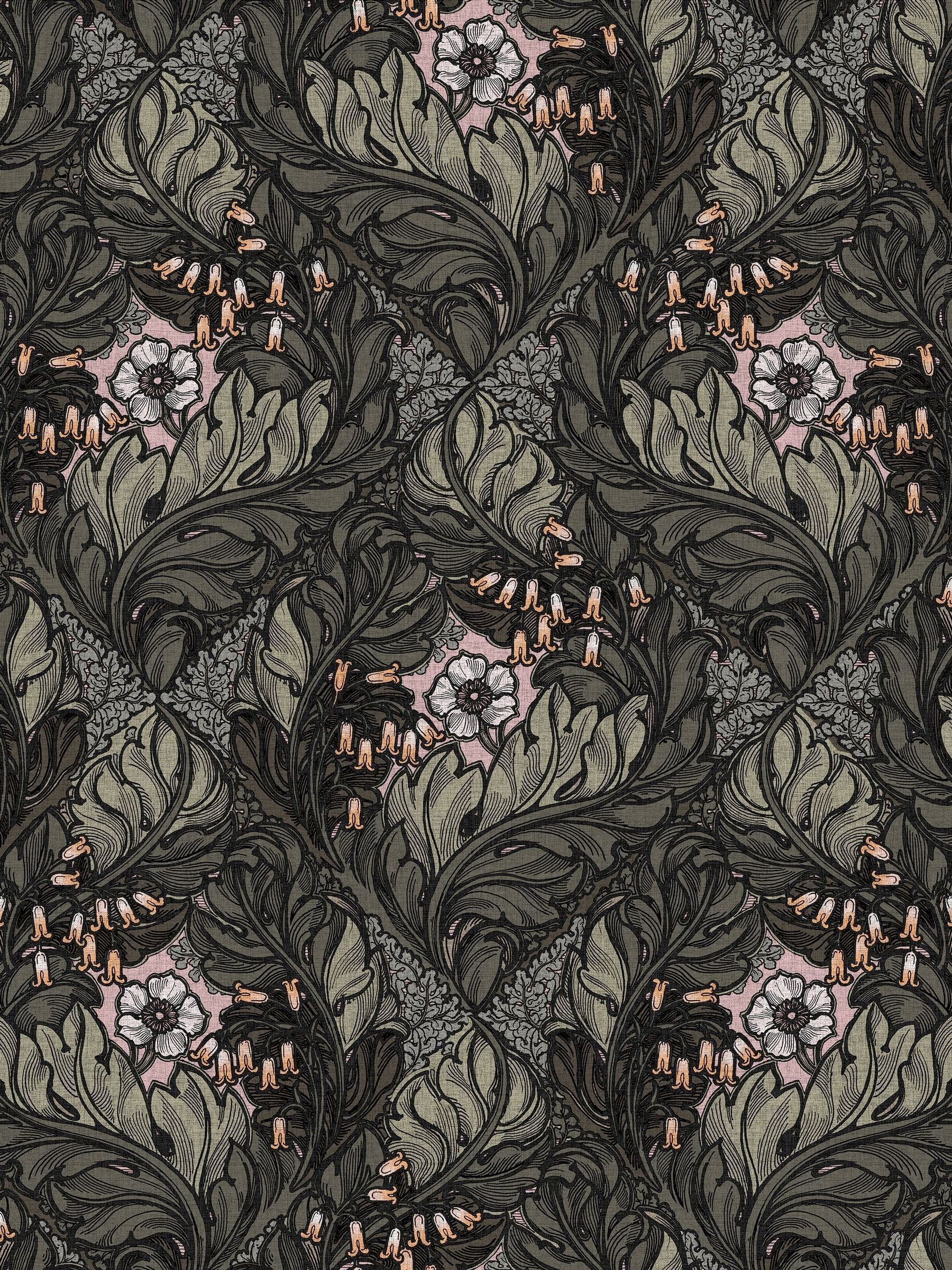 Laurence Llewelyn-Bowen green floral print wallpaper 10m - British product