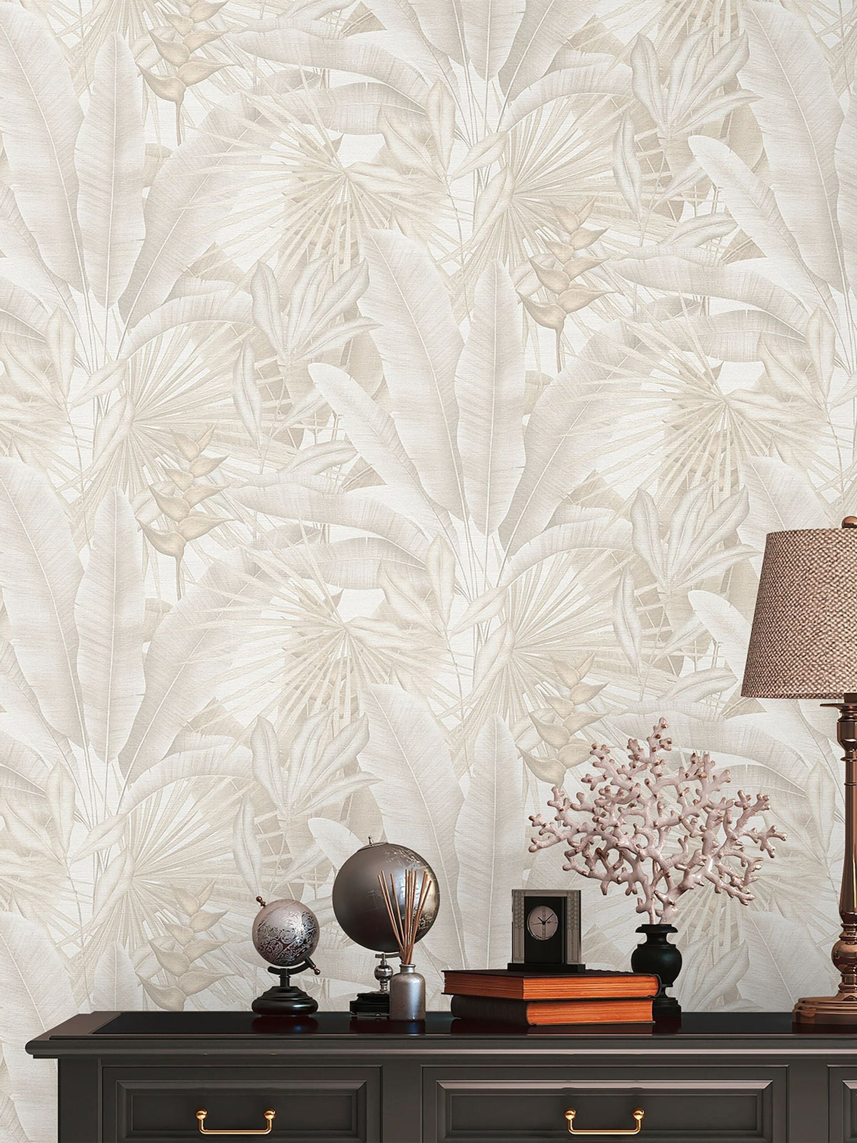 Galerie Beige Tree Leaf wallpaper roll 10m, UK version