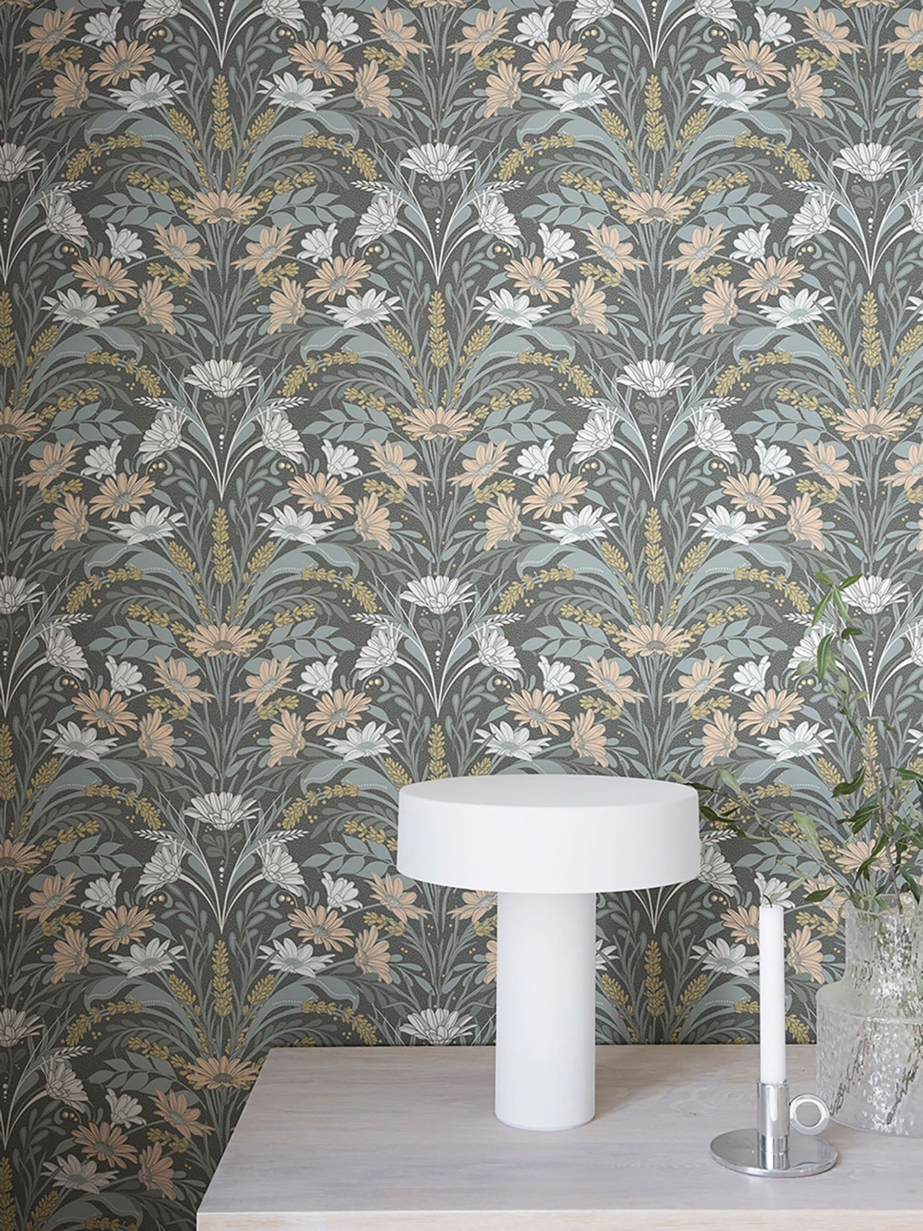 Galerie Grey Sommarang 2 Floral Print 10M Wallpaper