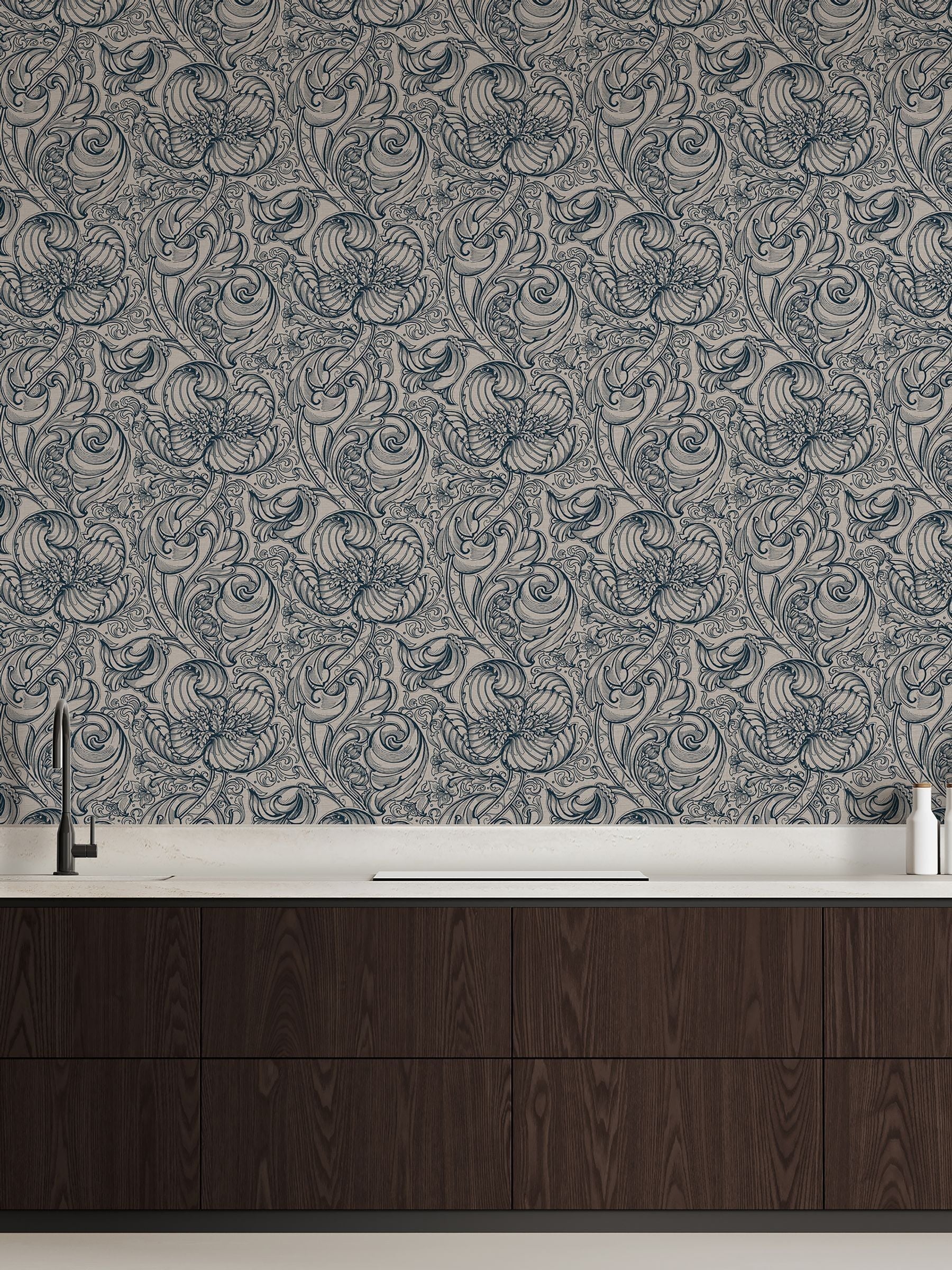 Laurence Llewelyn-Bowen Yellow Down The Dilly Floral Print Wallpaper 10m x 53cm