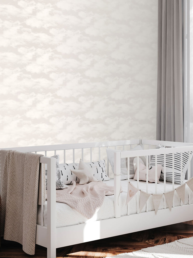 Style Sisters beige cloud iridescent wallpaper 10M (British brand)